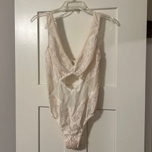 Victoria secret one piece white lace lingerie size large